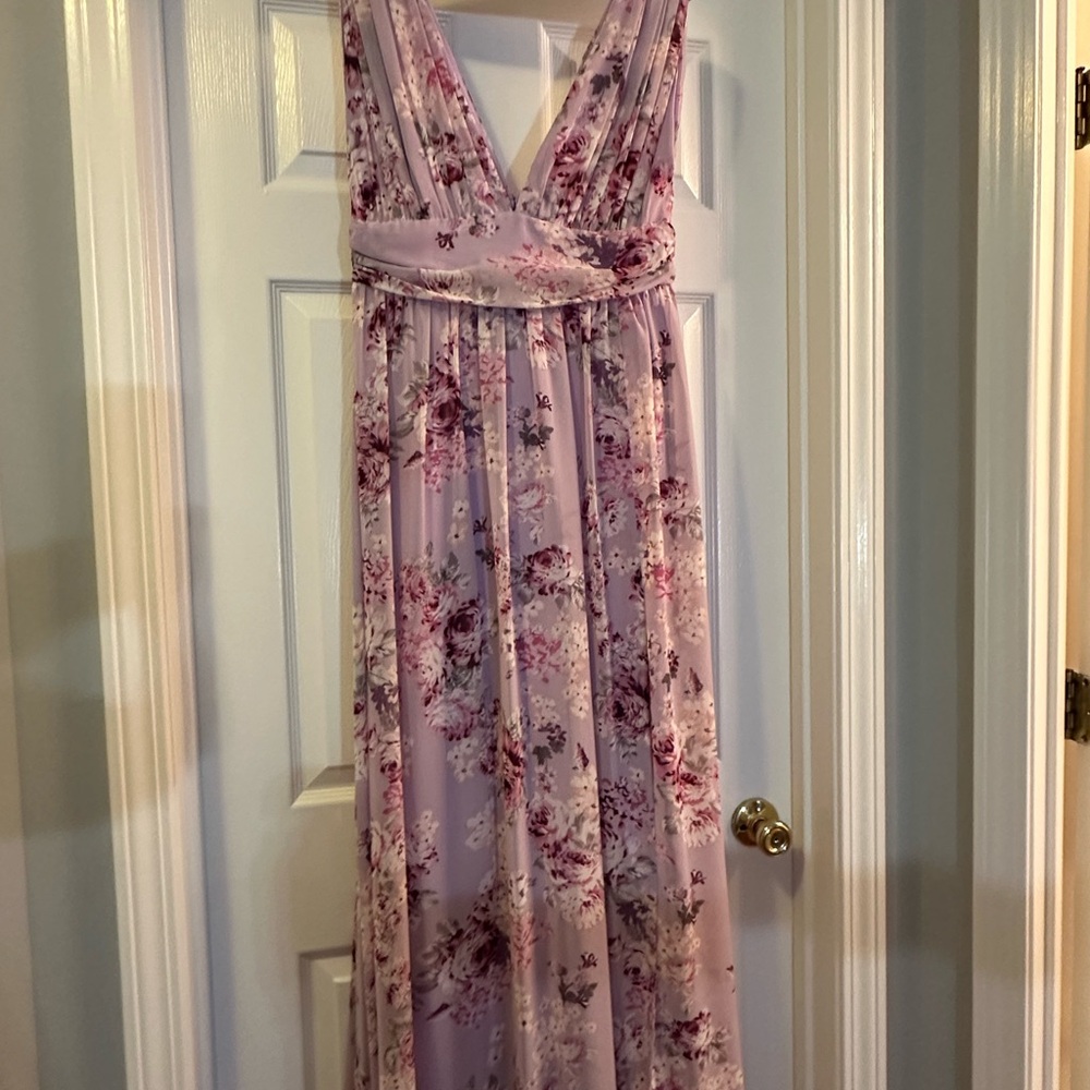 Lulu's Heavenly Hues Lilac Maxi Dress with V-Neckline for Wedding